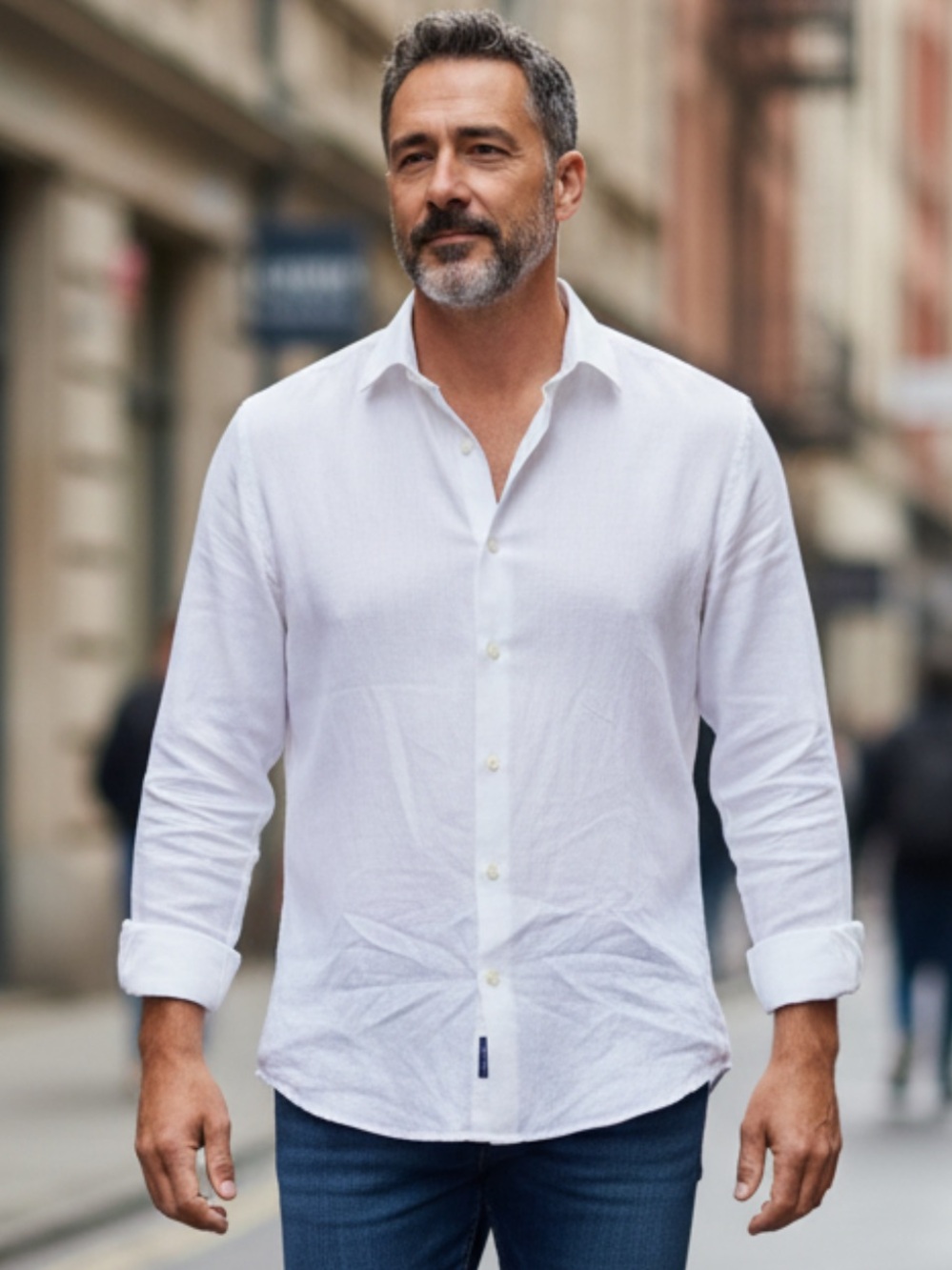 UNTUCKIT 100% Linen Long Sleeve Button-Down Shirt